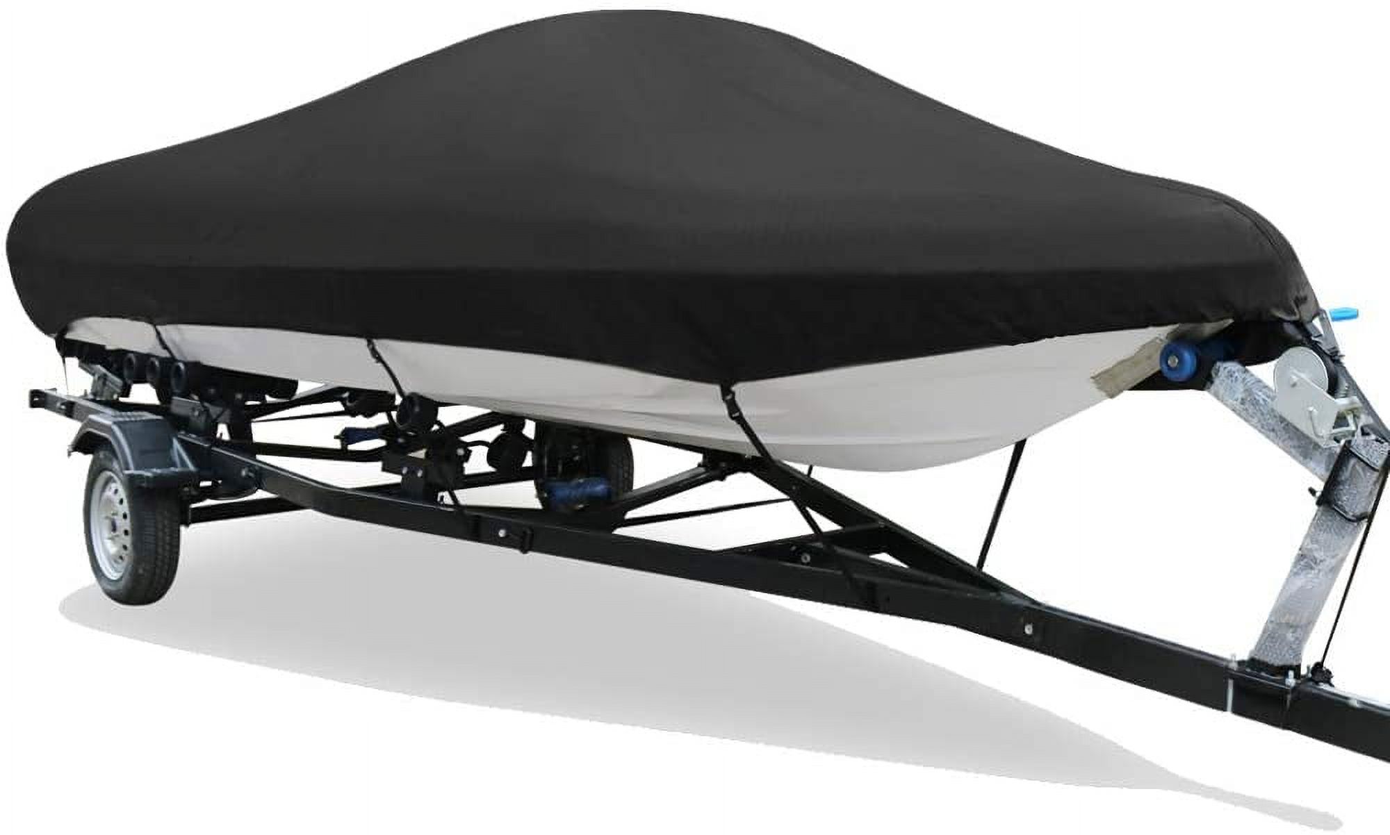 Waterproof Boat Cover, Heavy Duty 210D Marine Grade Trailerable Bass Boat Covers, Durable and Tear Proof, All-Weather Outdoor Protection